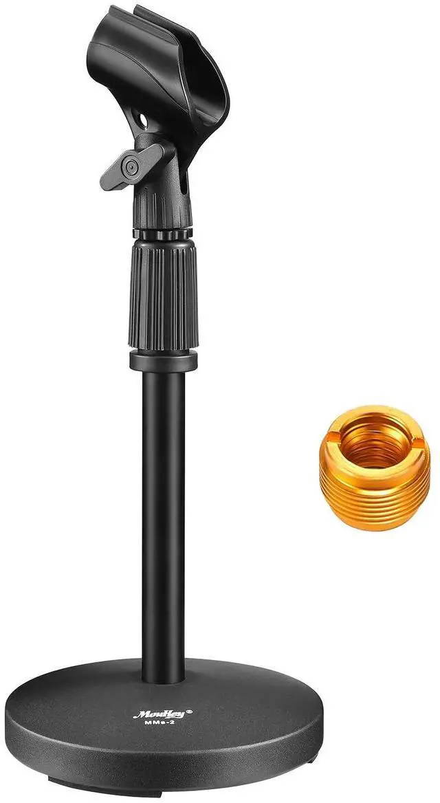 Main image of Desktop Microphone Stand, Moukey Upgraded Adjustable Table Mic Stand with Non-Slip Metal Base for Blue Yeti Snowball Spark, Other Microphone, height adjustment 9.84 to 14.17-MMs-2