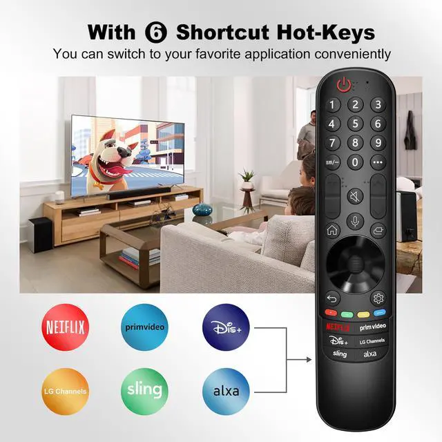 Alt view image 4 of 7 - Magic Remote for LG-TV-Remote, for Magic MR20/21/22/23/24GA with Voice and Pointer Function, Compatible for LG Remote Control 2019-2024 UHD OLED QNED NanoCell 4K 8K Smart TVs