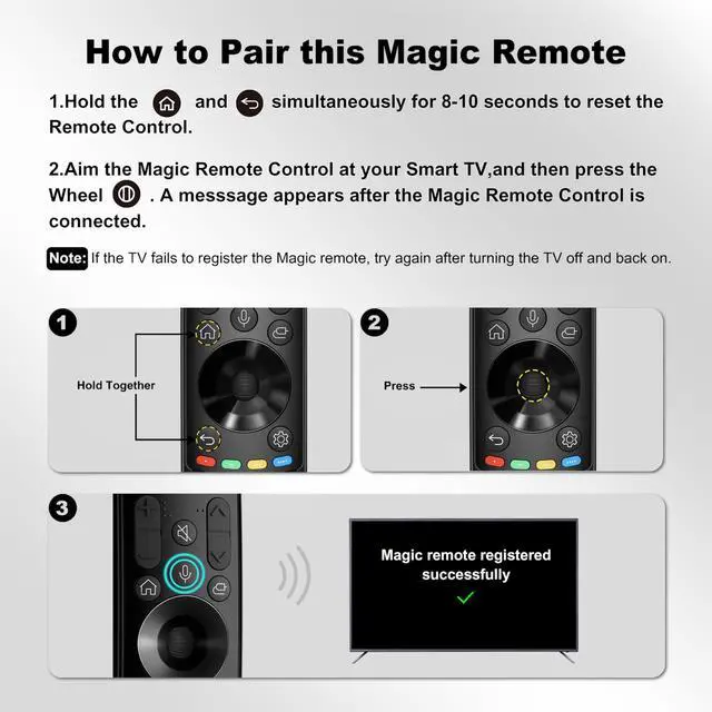 Alt view image 3 of 7 - Magic Remote for LG-TV-Remote, for Magic MR20/21/22/23/24GA with Voice and Pointer Function, Compatible for LG Remote Control 2019-2024 UHD OLED QNED NanoCell 4K 8K Smart TVs