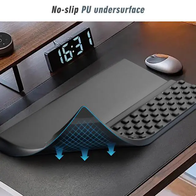 Alt view image 2 of 7 - Computer Keyboard Stand with Wrist Rest,Ergonomic Tilted Keyboard Holder,Keyboard Tray Support Relieve Pain & Fatigue(Black)