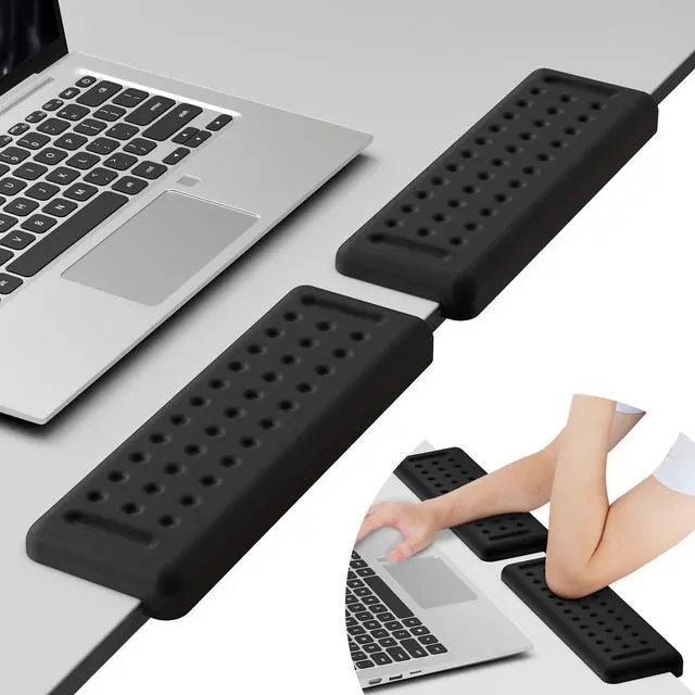 Main image of L-Shaped Desk Elbow Pads for Desk, Black Memory Foam Arm Rest