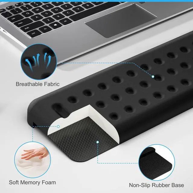 Alt view image 4 of 7 - L-Shaped Desk Elbow Pads for Desk, Black Memory Foam Arm Rest