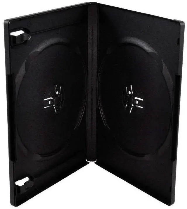 Main image of 10 Pack 14mm Black Standard Double Capacity DVD Case and Outter Clear Sleeve