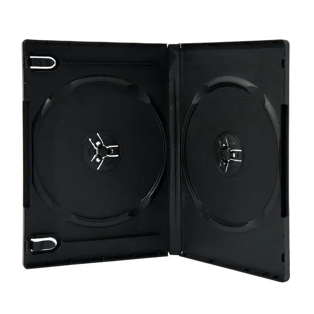 Alt view image 5 of 7 - 10 Pack 14mm Black Standard Double Capacity DVD Case and Outter Clear Sleeve