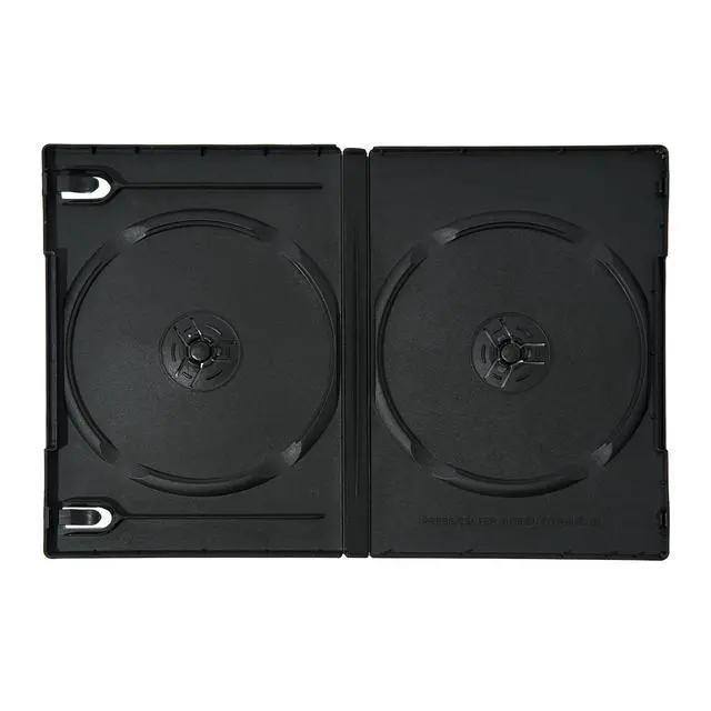 Alt view image 4 of 7 - 10 Pack 14mm Black Standard Double Capacity DVD Case and Outter Clear Sleeve