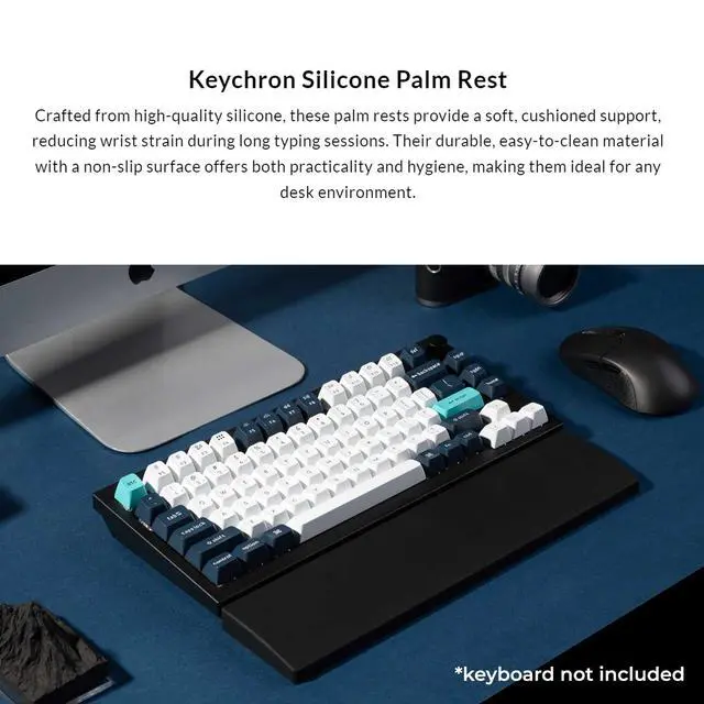 Alt view image 2 of 7 - Ergonomic Silicone Wrist Rest for Keychron K8 / K8 Pro / K8 Max / K8 HE/ C1 / C1 Pro / L4, 14.09" Honeycomb Non-Slip Palm Rest, 80% TKL Mechanical Keyboards Support with Typing Pain Relief