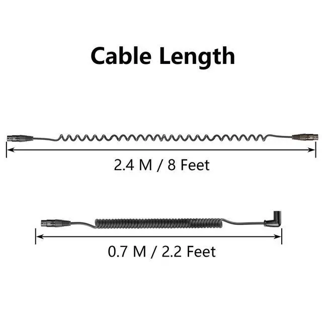 Alt view image 7 of 7 - XLR Microphone Coiled Cable, Male to Female Cable, Balanced XLR Cable 8 Feet, Oxygen-Free Copper Mic Cables, xrl Speaker Cables - Black