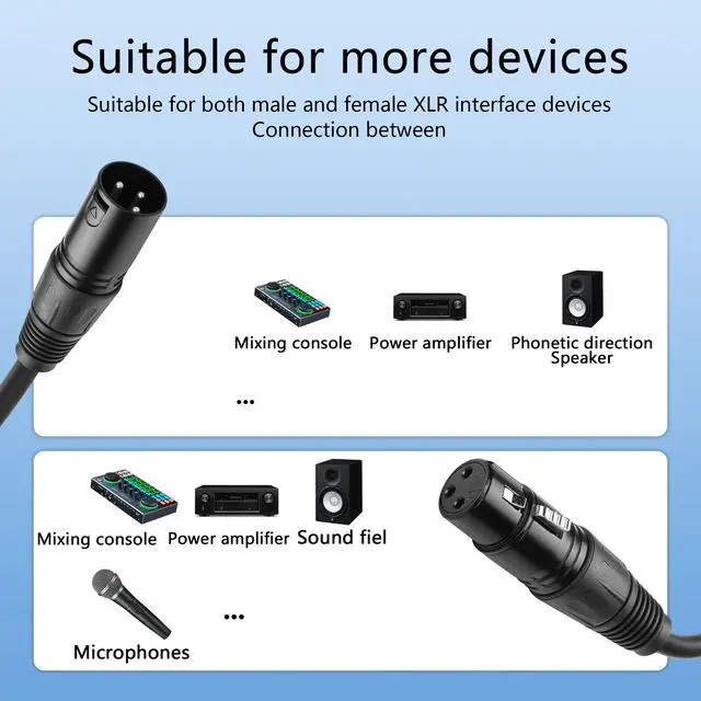 Alt view image 2 of 7 - XLR Microphone Coiled Cable, Male to Female Cable, Balanced XLR Cable 8 Feet, Oxygen-Free Copper Mic Cables, xrl Speaker Cables - Black