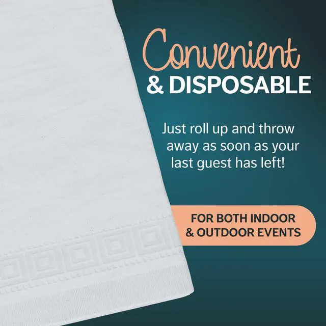 Alt view image 6 of 7 - Paper Tablecloths for Rectangle Tables | 54 X 108 4 Pack | White Paper Disposable Tablecloth | 3-Ply Premium Paper & Plastic Table Cloths for Parties Disposable