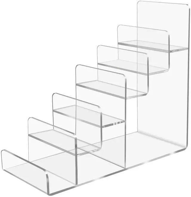Main image of Acrylic Wallet Display Stand Purse Handbag Organizer, Clear Jewelry Riser Display Stand Purse Display Rack, Acrylic Display Shelf for Cosmetic Perfume Jewelry Sunglasses Handbag (6 Tier)