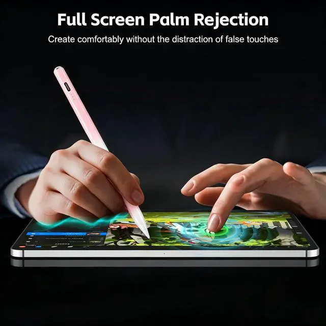 Alt view image 6 of 7 - Stylus Pen for iPad 2026-2018 with 13mins Fast Charge,Tilt Sensitivity Palm Rejection Pencil for 11th (A16)/10/9/8/7/6 Gen, iPad Pro 11"/12.9"/M4/M5, iPad Air 3/4/5/M2/M3/M4 (Gradient Pink)