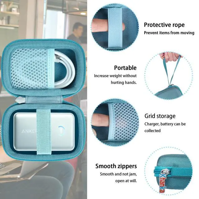 Alt view image 5 of 7 - for Anker Nano Power Bank, 10,000mAh Portable Charger Case,Hard Travel Bag Compatible with Anker Nano 45W 10000mAh Power Bank, Case Only(Green)