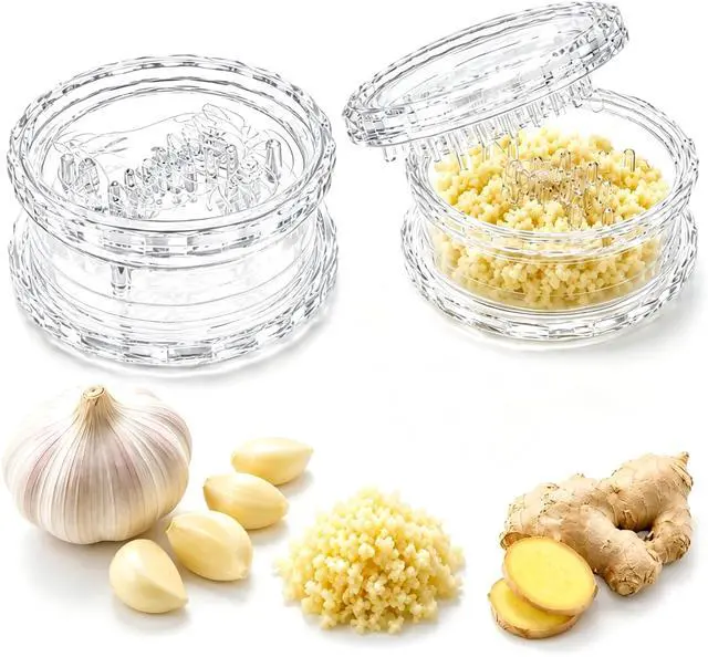 Main image of Clear Manual Garlic Twister and Ginger Mincer Tool, Manual Garlic Twister and Mincer,Garlic Crusher, Garlic Grinder, Compact Garlic Mincer Tool for Onion, Ginger, Herbs, Nuts(White)