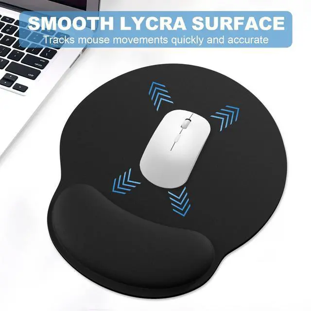 Alt view image 3 of 7 - Ergonomic Mouse Pad with Wrist Rest and Keyboard Wrist Rest, Mousepad and Wrist Rest for Computer Keyboard, Pain Relief, Non-Slip Rubber Base, Mouse Pad with Wrist Support for Gaming, Office, Black