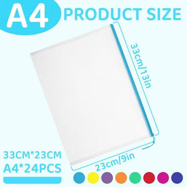 Alt view image 2 of 7 - 24pcs Mesh Zipper Pouch File Bags Puzzle Storage Bags, A4 13x9 Inches Large Reusable Zipper Pouches for Organizing Classroom Board Game Organization