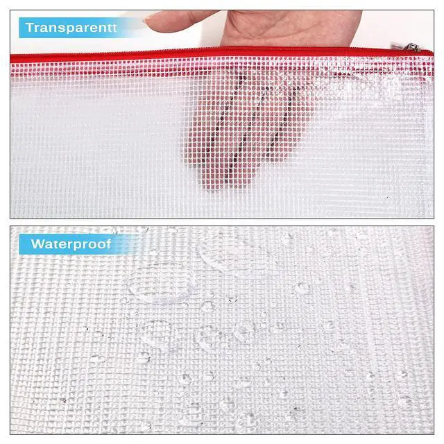 Alt view image 3 of 7 - 48pcs Mesh Zipper Pouch Bags, 8 Sizes Waterproof Plastic Zipper File Bags, 16 Colors,Multipurpose for Travel Storage, School Supplies, Office Appliances and Home Organizing,Multicolored