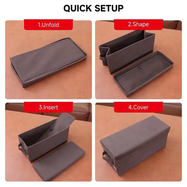 Alt view image 5 of 5 - CD Storage Boxes 2 Pack Brown Disc Organizer with Lids, Holds 35 CDs in Standard Jewel Cases per Box, Sturdy & Stackable CD Holder for Media, DVDs, and Discs