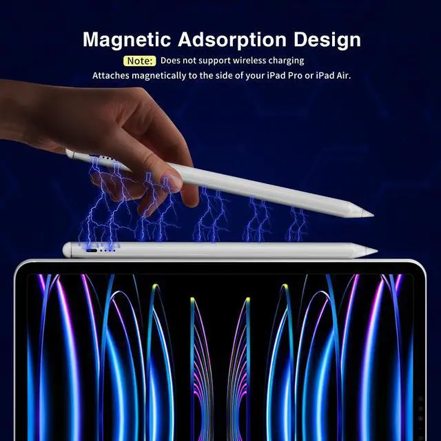 Alt view image 3 of 7 - Stylus Pen for iPad 2018-2025Fast Charging Pencil with Tilt Sensitivity & Palm Rejection,Compatible with iPad Air M2/3/4/5,iPad mini 5/6/7,iPad 11/10/9/8/7/6th Gen,iPad Pro 11"/12.9"/M4