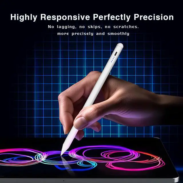 Alt view image 2 of 7 - Stylus Pen for iPad 2018-2025Fast Charging Pencil with Tilt Sensitivity & Palm Rejection,Compatible with iPad Air M2/3/4/5,iPad mini 5/6/7,iPad 11/10/9/8/7/6th Gen,iPad Pro 11"/12.9"/M4