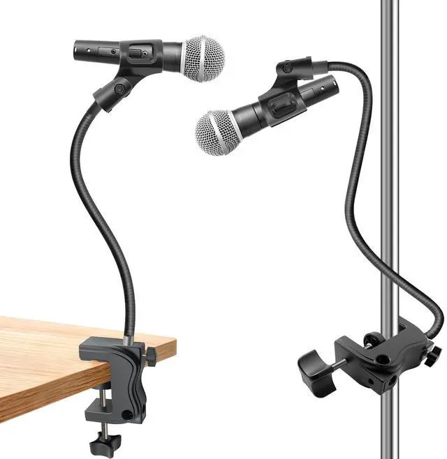 Main image of Microphone Stand, 20" Flexible Gooseneck Desktop Mic Stands Holder,3/8" to 5/8" Screw Adapter, 360 Adjustable Compact Mic Arm for Meetings, Lectures, Live Broadcast Equipment