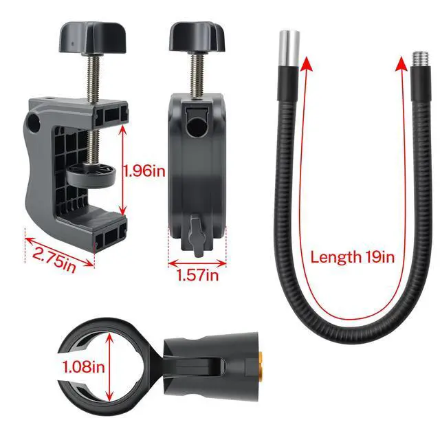 Alt view image 2 of 6 - Microphone Stand, 20" Flexible Gooseneck Desktop Mic Stands Holder,3/8" to 5/8" Screw Adapter, 360 Adjustable Compact Mic Arm for Meetings, Lectures, Live Broadcast Equipment