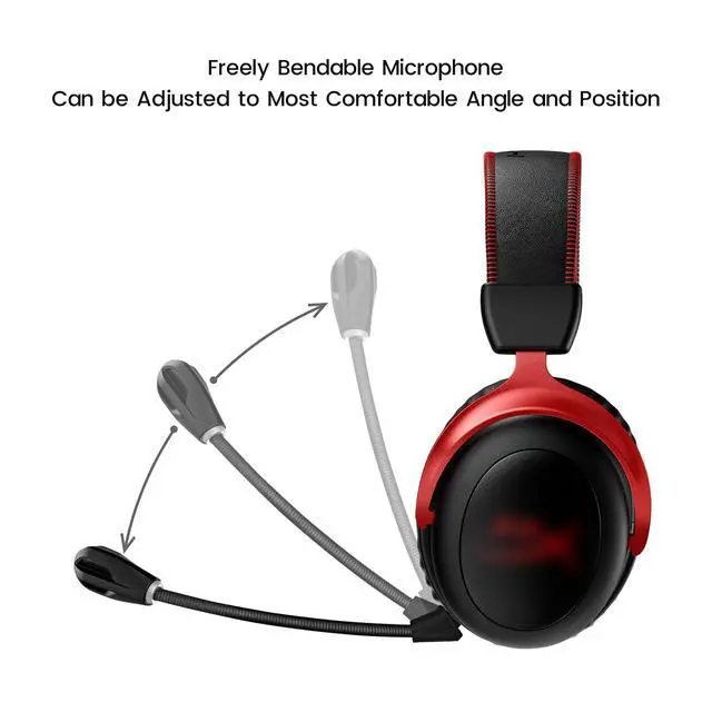 Alt view image 6 of 7 - Microphone Replacement for Kingston HyperX Cloud II Wireless Gaming Headset, Detachable Mic Boom with LED Mute Indicator on PC PS5 PS4 Xbox Series X/S