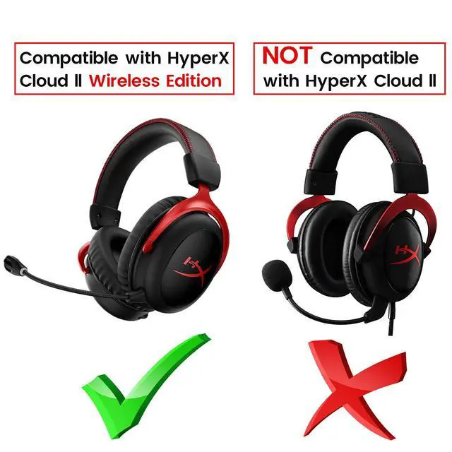 Alt view image 2 of 7 - Microphone Replacement for Kingston HyperX Cloud II Wireless Gaming Headset, Detachable Mic Boom with LED Mute Indicator on PC PS5 PS4 Xbox Series X/S