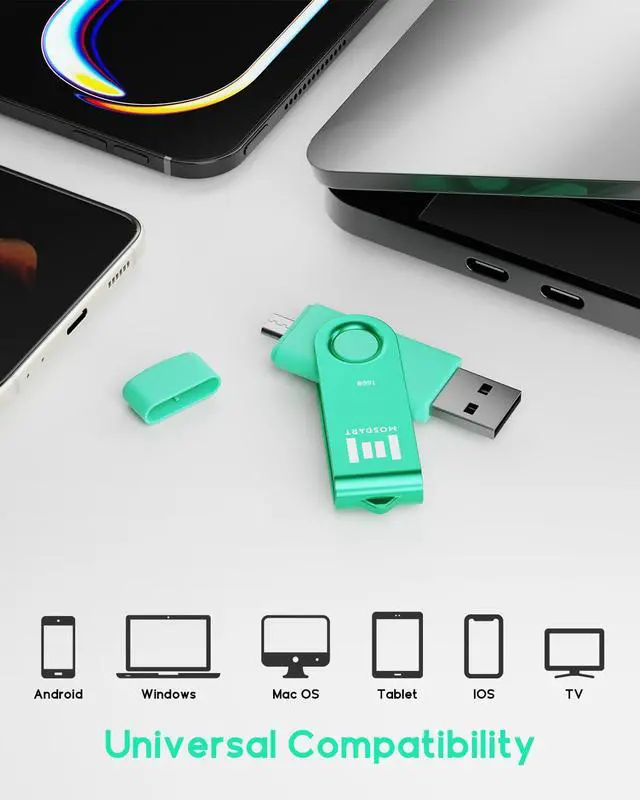 Alt view image 2 of 6 - 16GB USB C & USB A 2.0 Swivel Dual Flash Drive, Green