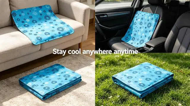 Alt view image 7 of 7 - Gel-Filled Cooling Mats for Cats Dogs Pets 17''x17'', Water-Proof Surface, Summer Dog Cool Mat, Cooling Cat Bed, Cool Mat, Ice Mat, Seat Cushion for Summer (Small, Snowflake)