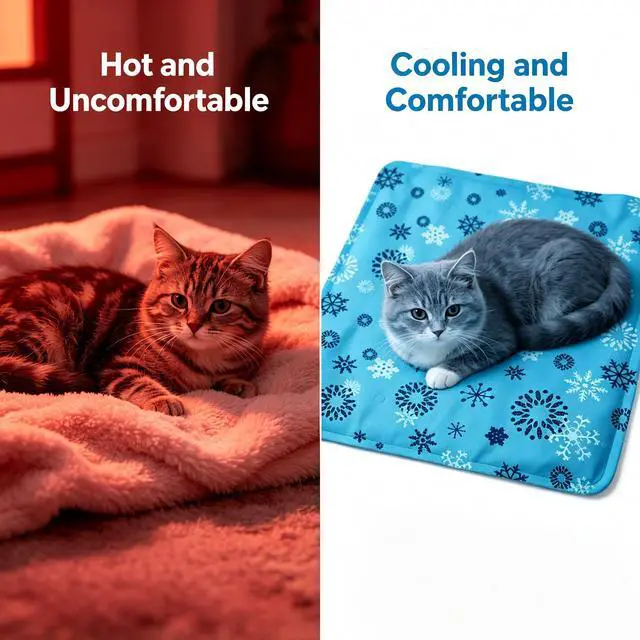 Alt view image 6 of 7 - Gel-Filled Cooling Mats for Cats Dogs Pets 17''x17'', Water-Proof Surface, Summer Dog Cool Mat, Cooling Cat Bed, Cool Mat, Ice Mat, Seat Cushion for Summer (Small, Snowflake)