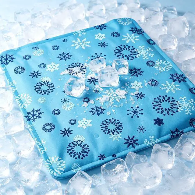 Alt view image 5 of 7 - Gel-Filled Cooling Mats for Cats Dogs Pets 17''x17'', Water-Proof Surface, Summer Dog Cool Mat, Cooling Cat Bed, Cool Mat, Ice Mat, Seat Cushion for Summer (Small, Snowflake)