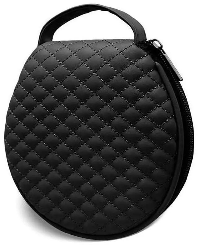 Main image of PU Leather CD/DVD Case - 20 Capacity Portable Storage Tray with Zipper Closure, Space-Saving for Cars and Homes (black1)