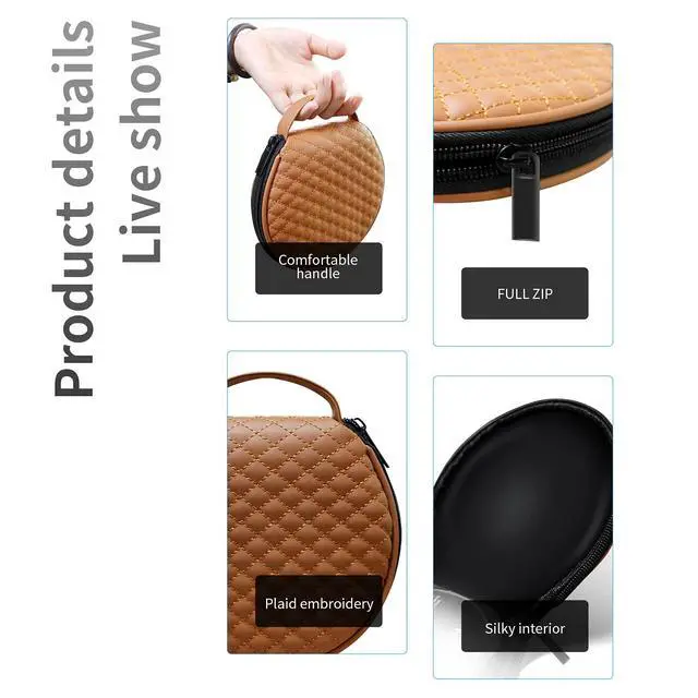 Alt view image 6 of 7 - PU Leather CD/DVD Case - 20 Capacity Portable Storage Tray with Zipper Closure, Space-Saving for Cars and Homes (black1)