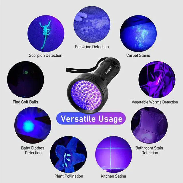 Alt view image 5 of 6 - Blacklight Flashlight 68 LED UV Flash Light,Ultraviolet Flashlight Black Light Professional Pet Urine Detector for Dog/Cat Urine,Pet Stains,Hunting Scorpions