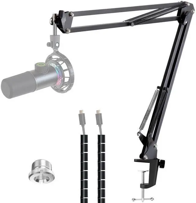 Main image of Microphone Boom Arm with Cable Management Adjustable Scissor Mic Stand Compatible with Fifine K669B/K670/K683A/K658/K688, AmpliGame A6V/A8, AM8 & Other USB/XLR Microphones by YOUSHARES
