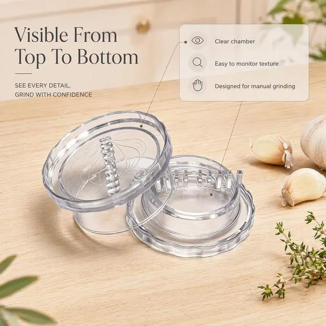 Alt view image 6 of 7 - 4PCS Transparent Manual Garlic Twist - Multi-Functional Mincer & Grinder for Garlic, Onion, Ginger, Herbs, Nuts
