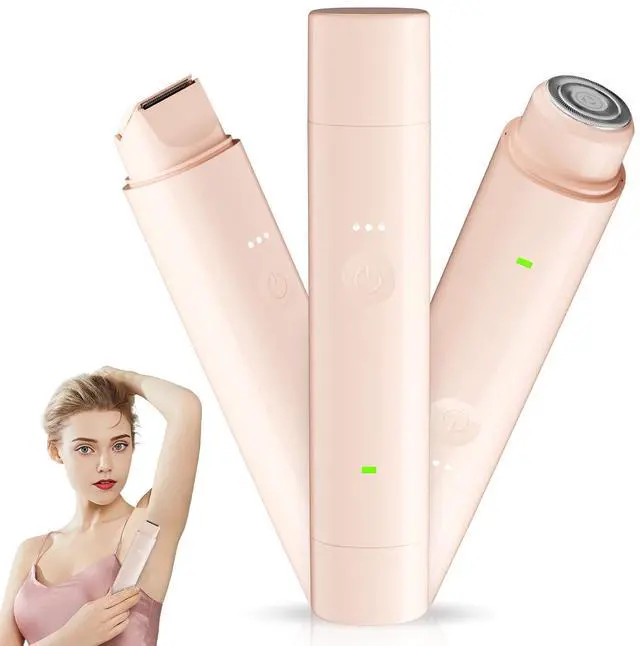 Main image of Bikini Trimmer for Women Pubic Hair - 2 in-1 Electric Razors for Women - Rechargeable Dual Head Electric Shaver - Waterproof Bikini Trimmer for Underarm Leg Arm Body Face Armpit Hair Remover