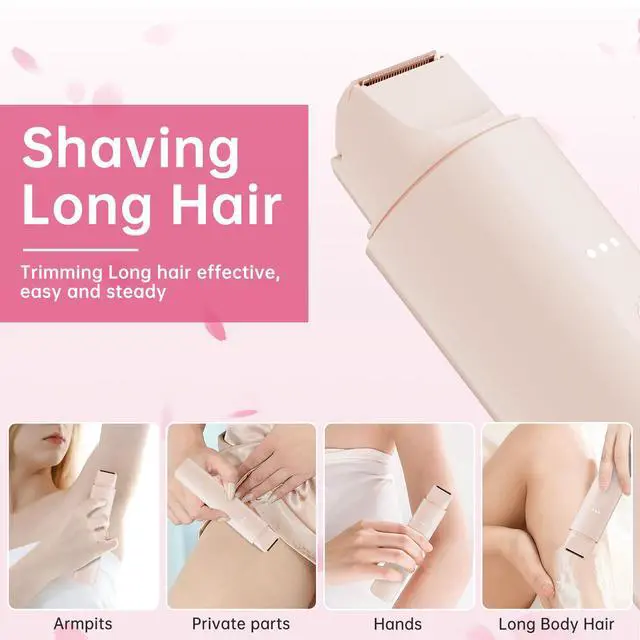 Alt view image 3 of 7 - Bikini Trimmer for Women Pubic Hair - 2 in-1 Electric Razors for Women - Rechargeable Dual Head Electric Shaver - Waterproof Bikini Trimmer for Underarm Leg Arm Body Face Armpit Hair Remover