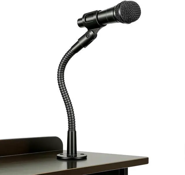 Main image of Microphone Stand - 9-INCH Heavy-Duty Flexible Gooseneck Desktop Mic Stands Holder with Flange Mount Base for Lectern Podium Podcast Meetings Lectures Streaming Gaming Studio