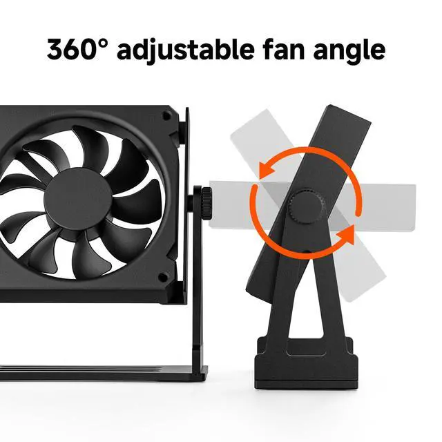 Alt view image 3 of 7 - Multi-Purpose Desk Fan Stand Mount for 120mm PC Computer Fans (Aluminum Black)