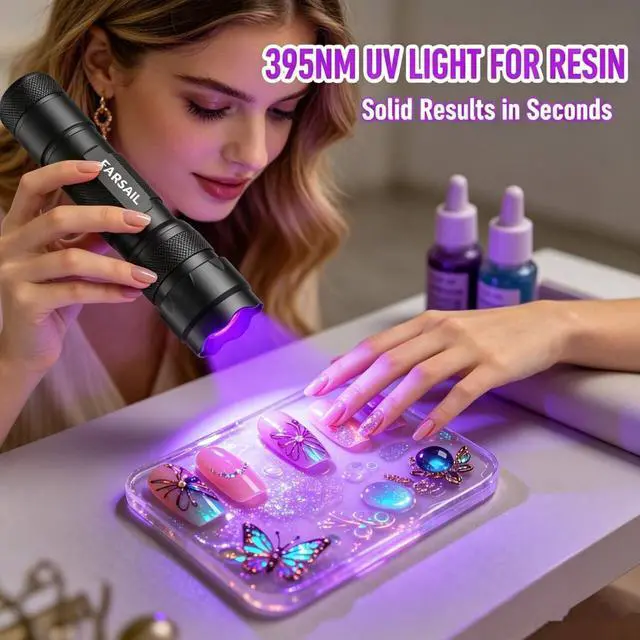Alt view image 3 of 7 - UV Blacklight Flashlight, 395nm LED Ultraviolet Black Light for Pet Urine Stain Detection, Portable UV Light Detector for Dog/Cat Urine, Carpet, Couch, Bed, Odor Remover Tool