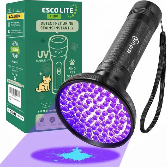 Main image of UV Flashlight Black Light, 100 LED 395 nM Ultraviolet Flashlights UV Blacklight Detector for Dog Urine, Pet Stains