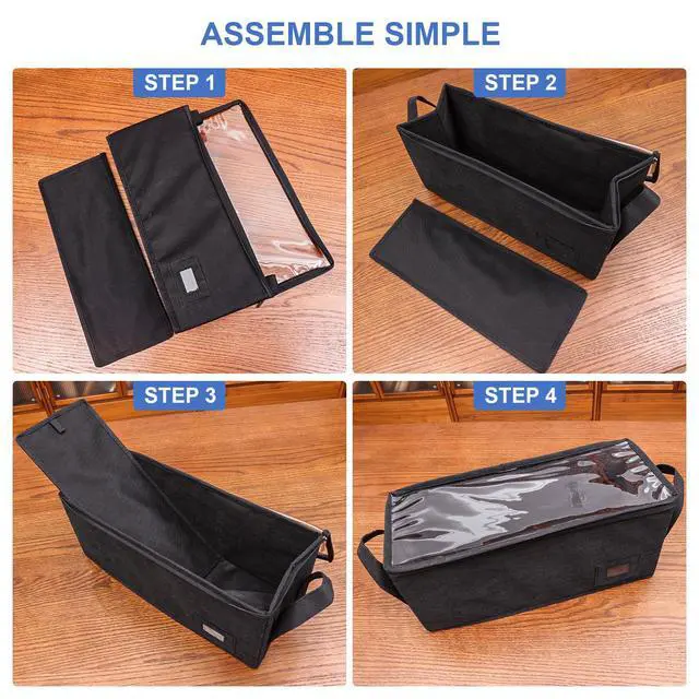 Alt view image 4 of 6 - CD Case Holder with Clear Lid, CD Storage Box 2Pack Black