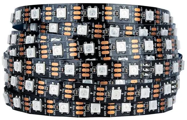 Main image of WS2812B ECO LED Strip Light 16.4FT/5M 60LEDs/m 300Pixels Individually Addressable Programmable 5050SMD Digital RGB Alloy Wires Flexible Dream Color IP30 Non-Waterproof PCB Black DC5V