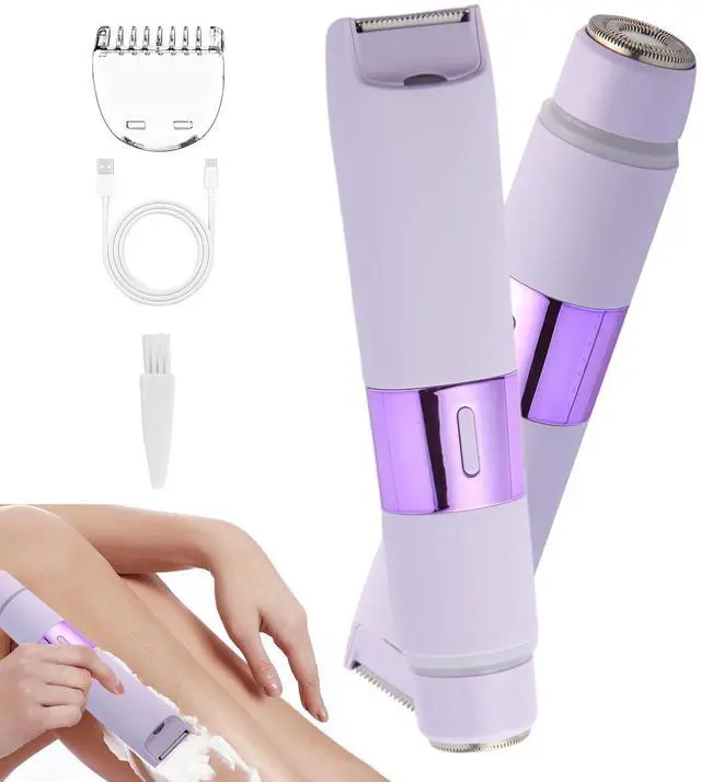 Main image of Bikini Trimmer for Women, 2-in-1 Electric Razor for Womens, Rechargeable Electric Shaver for Legs Arms Pubic Body Hair Trimmer