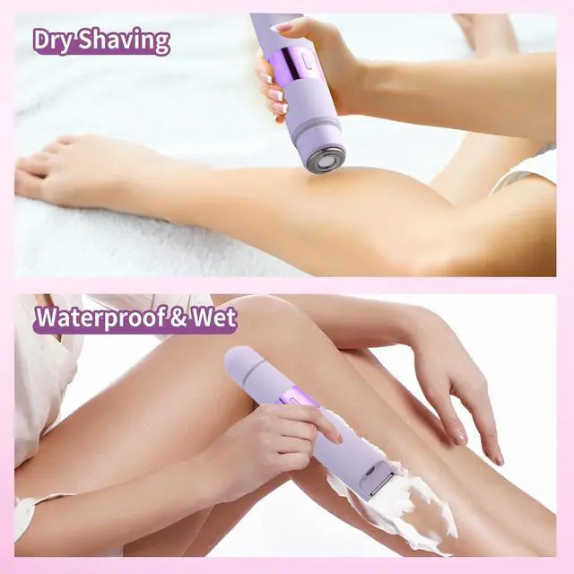 Alt view image 5 of 7 - Bikini Trimmer for Women, 2-in-1 Electric Razor for Womens, Rechargeable Electric Shaver for Legs Arms Pubic Body Hair Trimmer