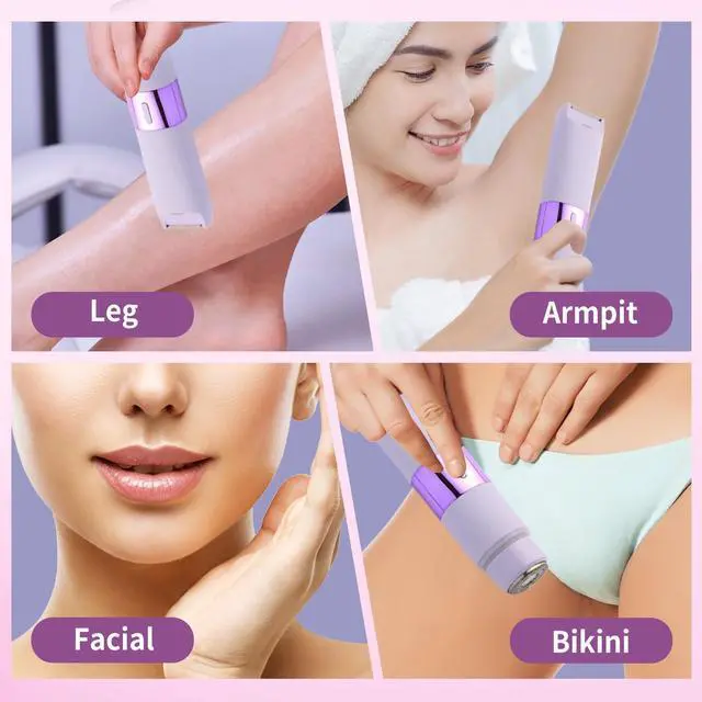 Alt view image 4 of 7 - Bikini Trimmer for Women, 2-in-1 Electric Razor for Womens, Rechargeable Electric Shaver for Legs Arms Pubic Body Hair Trimmer