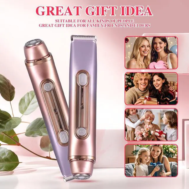 Alt view image 7 of 7 - Bikini Trimmer for Women, 2-in-1 Electric Razor for Pubic Hair & Body - IPX7 Waterproof, Rechargeable Cordless Groomer for Legs, Underarm & Face (Mauve)