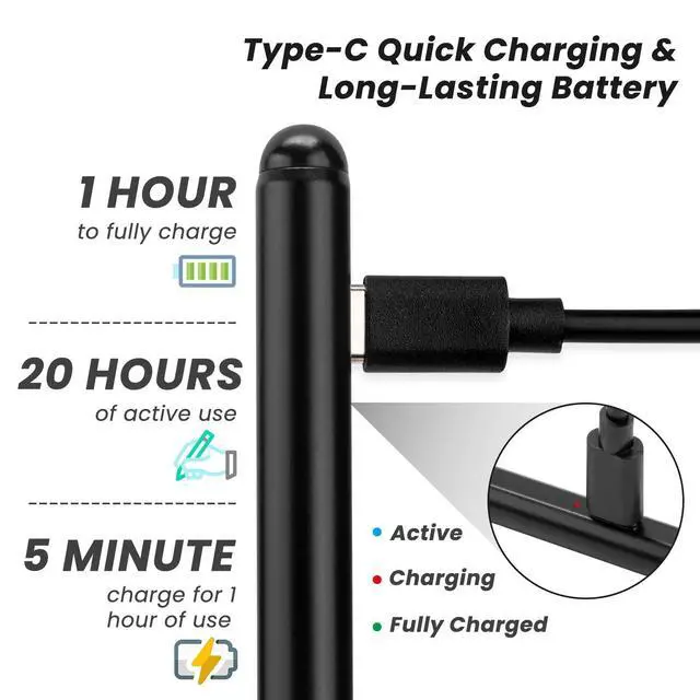 Alt view image 4 of 5 - Stylus Pencil for iPad 8th/9th/10th Generation 10.2",Palm Rejection Stylus Pen Compatible with Apple Pencil 2nd Generation for iPad 8th/9th/10th Generation 10.2 Inch,Black