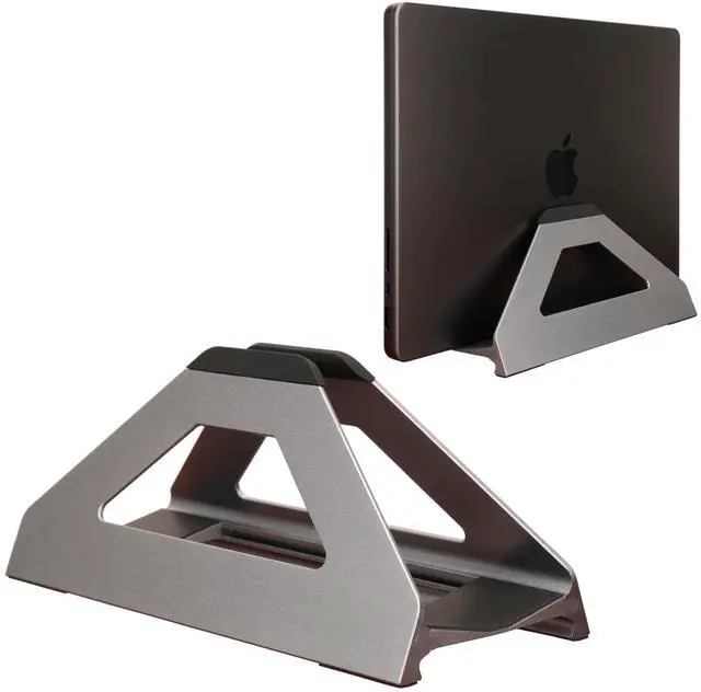 Main image of Vertical Laptop Stand, Space Saving Holder for MacBook with Tool-Free Width Adjustment, Pretty Anodized Aluminum for Desk, Universal Fit for 10-17" Laptop